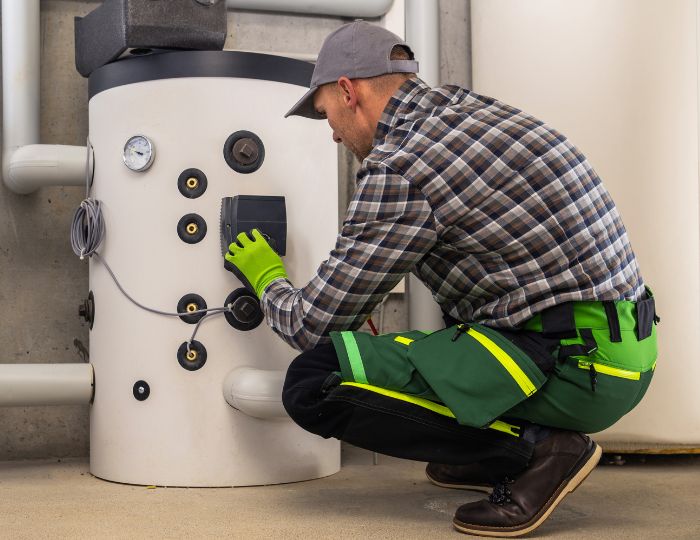 Gazownik wykonujący modernizacje system&oacute;w gazowych w Olkuszu